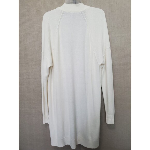 Sweaty Betty Off-White Cashmere Blend Longline Open Front Cardigan Size Medium - Picture 5 of 9